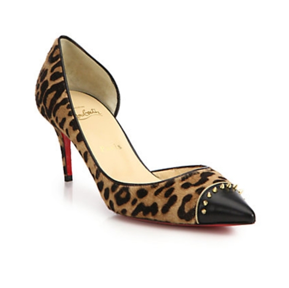 Christian Louboutin Shoes - Christian Louboutin Culturella 70 cheetah print calf hair spiked leather pumps